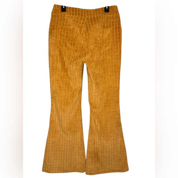 Pink Lily Brown Textured Flare Leg Mid-Rise Pants Women’s Size Large PL2386 - Picture 3 of 7